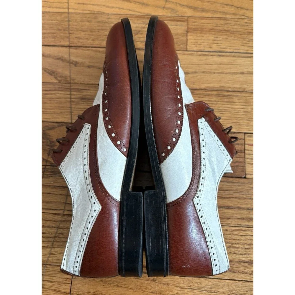Stacy Adams True Saddle Oxford Leather Oxfords Spectator Shoes Size 8.5 Vintage